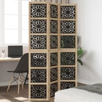 Room Divider 3 Panels Privacy Screen Brown & Black Solid Wood Paulownia vidaXL