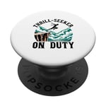 Thrill Seeker On Duty Cliff Jumper Cliff Jumping Diving PopSockets Swappable PopGrip