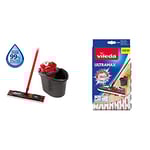 Vileda Ultramax XL Set Complet Edition Extra Large & Recharge Balai à Plat Officielle Compatible UltraMax/Ultramat/1.2.Spray - Version 2en1 Microfibre, Blanc et Rouge