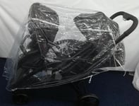 PUSHCHAIR DOUBLE TWIN/ TANDEM STORM WEATHERPROOF RAIN COVER FOR CUGGL ELM  PRAM