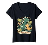 Womens Dino Mama Saurus Shirt Cool Mother's Day Surprise Mom V-Neck T-Shirt