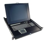 Rextron REXTRON All-in-1 Integrated LCD KVM Drawer. 8 Port - 19'''' Screen Size. 1x console to 8x PS2 or USB PC''s TFT Keyboard Drawer Rear Bracket ext. Kit (48~93cm -) 1.8m VGA/USB leads. Colour Black.