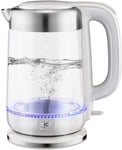 Ikich Eco Glass Electric Kettle, 1.7l Cordless Water Kettle With Blue Led Fast &