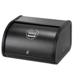 Roll Top Bread Box, Metal Home Storage Bin with Roll Up, for Kitchen Easy Storage Bread Box Holder Lid, Black