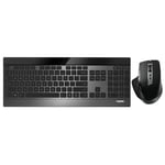 Rapoo 9900M Keyboard Mouse Set Bundle Wireless Bluetooth 3200 DPI Optical Thin