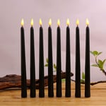 SO-buts 6PCS Led Candle with Remote Control Wedding Valentines Day Table Decoration, Electronic Long Candle Light, Flickering Flameless Candles, Battery Operated Fake Candle (Black)