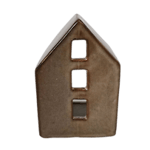 Västanvinden Ljuslykta hus grå/brun H13 cm