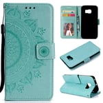 Snow Color Leather Wallet Case for Samsung Galaxy S6 Edge with Stand Feature Shockproof Flip, Card Holder Case Cover for Galaxy S6Edge - COHH050579 Green