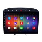 Android Autoradio GPS Navigation Stéréo Lecteur avec Caméra De Vision Arrière, pour Peugeot 408 2012-2020 Soutien Miroir Lien/Bluetooth/FM Radio/SWC/WiFi/USB/Plug and Play,Quad Core,4G WiFi 1+32