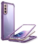 i-Blason Ares Series Case for Samsung Galaxy S21+ Plus 5g (6.7 Inch), [Ares Series] Rugged Clear Bumper Case without Built-in Screen Protector for Galaxy S21+ Plus (2021 Release) (Purple1)