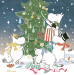 Mumin Julkort med kuvert - Mumintrollen klär granen (Fraktfritt)