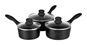 Royal Cuisine 3pcs Aluminium Non-Stick Marble Coating Induction Bottom Saucepan Set