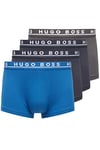 BOSS Mens Trunk 3P CO/EL Three-Pack of Stretch-Cotton Trunks with Logo waistbands Light Blue