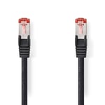 Nedis CAT6 Nätverkskabel, RJ45 hane, S/FTP, 3m - Svart