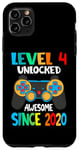 iPhone 11 Pro Max Level 4 Unlocked Awesome Since 2020-4th Birthday Gamer Case