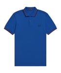 Fred Perry Mens Twin Tipped Collar M3600 M17 Blue Polo Shirt Cotton - Size X-Small