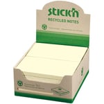 Notisblock Recycled 76x127mm 100 Blad 12 Pack Pastell Gul