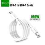 Câble USB C vers USB C,[2Pack 1M+2M] câble de type c vers type c Compatible avec le câble de chargeur macbook pro pour Air/Pro 2021,câble de chargeur usc pour Samsung s23/S22/A53 - Type 2m 100w