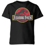 Jurassic Park Logo Vintage Kids' T-Shirt - Black - 3-4 Years - Black