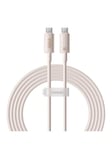 Fast Charging cable USB-C to USB-C Habitat Series 2m 100W (pink)