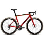 Ridley Bikes Falcn RS Ultegra Di2 Carbon Road Bike - 2024 Black / Red Orange XXSmall Black/Red/Orange