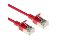 ACT Red 0.15 meter LSZH U/FTP CAT6A datacenter slimline patch cable snagless with RJ45 connectors