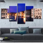 WENXIUF 5 Panel Wall Art Pictures Roman highway,Prints On Canvas 100x55cm Wooden Frame Ready To Hang The Animal Photo For Home Modern Decoration Wall Pictures Living Room Print Decor