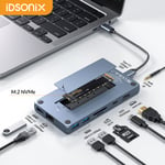 IDsonix M.2 NVME SSD Case 10IN1 USBC3.2 Hub Docking Station Dual Monitor FOR Mac