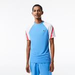 T-shirt homme Lacoste Tennis regular fit bandes siglées Taille S Bleu/blanc
