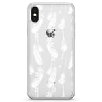 Bjornberry iPhone X / XS Fashion Skal - Vita Fjädrar
