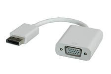 ROLINE Adaptateur DisplayPort vers VGA avec câble | DP mâle et VGA HD D-SUB femelle | blanc 0,15 m