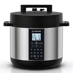 Nutricook Smart Pot 2 Prime 1200 Watts - 8 Appliances in 1, Pressure Cooker, Sauté Pot, Slow Cooker, Rice Cooker, Cake Maker, Steamer, Yogurt Maker and Food Warmer, 8L, Brushed Stainless Steel