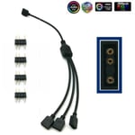 1 à 3 - 3pins - Connecteur RGB à 3 broches,câble'extension pour ventilateur'ordinateur, carte mère AURA RGB