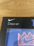 Nike Baby 3-piece Outfit Gift Set Blu/pink size 0-6 months Unisex Brand New