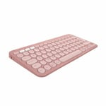 Bluetooth-tangentbord med tabletthållare Logitech K380 Franska Rosa AZERTY