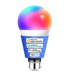 meross Smart Bulb Smart Bulb Alexa Light Bulb B22 Compatible with Apple Homekit, Alexa, Google Home, Siri Voice Control Dimmable Multicolor LED Light Bulb Equivalent 60W