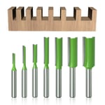 7 st 3 mm 4 mm 5 mm 6 mm 8 mm 10 mm 12 mm 6 mm skaft raka fräsar,