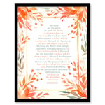 Blessed Beatitudes Sermon of the Mount Matthew Gospel Orange Framed Art Print