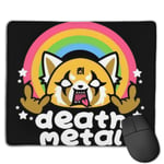 Death Metal Aggretsuko Customized Designs Non-Slip Rubber Base Gaming Mouse Pads for Mac,22cm×18cm， Pc, Computers. Ideal for Working Or Game