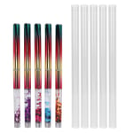 5Pcs Nail Art Pen Nylon Oil Filling Gel Nail Brush Liquid Color Quicksand Cr SDS