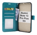 Crazy Horse Wallet Xiaomi Redmi Note 13 Pro+ 5G (Turkos)