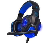 Wired 3.5mm Gaming Headphone Big Earphones Headset Stereo Deep Bass Surround Sound with Light Mic for Laptop PS4 PC CSgo DOTA