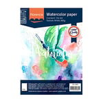 Vaessen Creative Papier Aquarelle Florence A4, Blanc Intense, 300 GSM, Qualité d'artiste, Surface Texturée, 100 Feuilles pour Peindre, Handlettering, Projets d'art et Plus