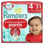 Couches-culottes Premium Protection Pants Taille 4 9kg-15kg Pampers - Le Paquet De 31 Couches