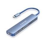 LENTION Hub USB C avec Charge PD 100W HDMI 4K Lecteur de Carte SD/Micro SD USB 3.0 Adaptateur USB C Compatible 2024-2016 MacBook Pro/Mac Air M1/M2 Chromebook iPad Plus d'appareils de Type C(CE18 Bleu)