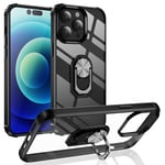 Case with Ring Holder for iPhone 14 Pro Max- Black/ Silver deksel