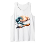 Sunset Brush Strokes . Colorful Watercolor Painting Tank Top