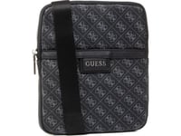 Guess, Dan, Platt Dragkedja, Crossbody-Väska I Textil, Svart, För Män, För Män