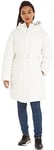 Calvin Klein Jeans Women Coat Logo Belt Long Puffer Winter, White (Ivory), XL
