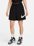 Nike Essential High Rise Woven Shorts - Black/White